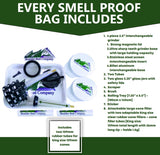 Smell Proof Bag with Combination Lock Odor Proof Stash with Free Grinder, Tube Filler, Tubes, Jars & Tray (Black)…